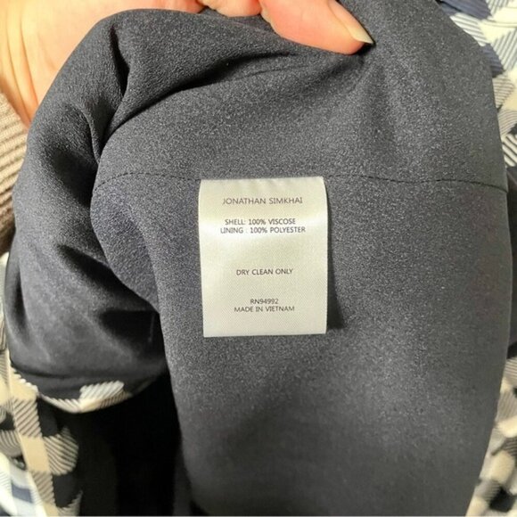 Jonathan Simkhai Gingham Twill Utility Jacket in Checkered Midnight - Picture 11 of 12